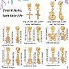 8Pcs 8 Style Rack Plating Brass Micro Pave Clear Cubic Zirconia Pendants ZIRC-OC0001-05G-2