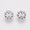 Alloy Daisy Spacer Beads TIBEB-S039-064P-RS-1