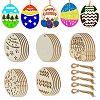 5 Sets 5 Styles DIY Easter Egg Shape Wood Pendant Decorations DIY-CJ0002-18-1