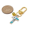 Cross Alloy Enamel Pendants Decorations HJEW-JM01074-4