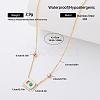 304 Stainless Steel Natural White Shell Pendant Necklaces with Imitation Pearl BE8835-4-1