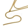 Stainless Steel Flat Snake Chain Double Layer Tassel Necklaces for Women NJEW-D088-03G-01-2