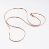 Brass Round Snake Chain Necklaces MAK-L009-08RG-2