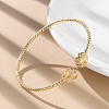 Clear Cubic Zirconia Open Cuff Bangle BJEW-G737-01G-05-3