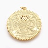 Brass Micro Pave Cubic Zirconia Pendants X-ZIRC-O026-25G-NR-2