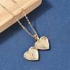 304 Stainless Steel Pave Clear Cubic Zirconia Heart Locket Pendant Necklaces for Women NJEW-Z077-01G-3