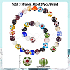 3 Strands Handmade Millefiori Glass Round Bead Strands LAMP-LT0001-16D-2