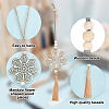 10Pcs 5 Colors Flower Wood Pendant Decoration HJEW-DR00097-3