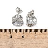 Brass Micro Pave Clear Cubic Zirconia Stud Earrings EJEW-Z128-01P-02-3