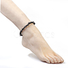 Natural Snowflake Obsidian Chip Beads Anklets AJEW-AN00229-04-4