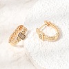 Brass Micro Pave Cubic Zirconia Hoop Earrings KK-CBAD29A-02G-3