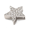 304 Stainless Steel Rhinestone Slide Charms STAS-P421-04C-P-2