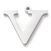 Tarnish Resistant 304 Stainless Steel Letter Pendant Rhinestone Settings STAS-J028-01V-2