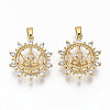 Brass Micro Pave Clear Cubic Zirconia Peg Bails Pendants X-KK-T062-12G-NF-1