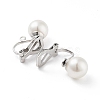 304 Stainless Steel Clip-on Earring Findings with Imitation Pearl Plastic Beaded STAS-H216-03D-P-2