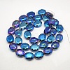 Faceted Electroplate Crystal Glass Oval Beads Strands EGLA-F059B-05-2