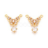 Brass Micro Pave Cubic Zirconia Pendants KK-N263-02G-1