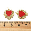 Brass Enamel Pendants KK-R229-06G-02-3