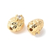 Brass Micro Pave Clear Cubic Zirconia Bead KK-U064-11G-2
