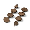 Flat Round & Fan Poplar Wood Big Pendants WOOD-G019-03B-2