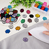 60Pcs 15 Colors Rose Shape Cloth Iron on Embroidered Patches PATC-FG0001-30-3