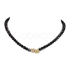 Brass with Glass Beaded Necklaces NJEW-JN04703-2