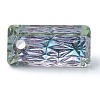 Embossed Glass Rhinestone Pendants GLAA-J101-07A-001VL-4