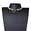 Cowrie Shell Braided Choker Necklaces NJEW-JN02387-01-6