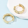 Brass Clear Cubic Zirconia Hoop Earrings EJEW-L277-02G-3