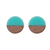 Resin & Wood Stud Earrings EJEW-JE05284-3