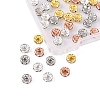 40Pcs 4 Colors Brass with Crystal Rhinestone Spacer Beads KK-YW0001-39-3