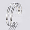 Tarnish Resistant Hollow 304 Stainless Steel Wide Band Cuff Bangles BJEW-H565-01P-1
