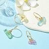 4Pcs 4 Color Dyed Natural Quartz Crystal Points Nuggets Finger Rings RJEW-TA00114-2