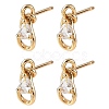 SHEGRACE Teardrop Brass Micro Pave Clear Cubic Zirconia Stud Earrings XGRQ4N543-701G-1