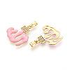 Brass Micro Pave Cubic Zirconia Enamel Pendants KK-L231-06G-01-2