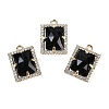 Natural Obsidian Faceted Rectangle Pendants G-I375-05G-05-1