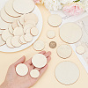 135Pcs 4 Styles Unfinished Wood Discs DIY-HY0001-78-3