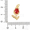 Brass Micro Pave Clear Cubic Zirconia Pendants KK-F931-13G-03-3