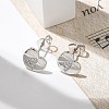 Rack Plating Brass Micro Pave Clear Cubic Zirconia Stud Earrings EJEW-K299-01P-2