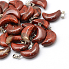 Moon Natural Red Rainbow Jasper Pendants G-Q369-12-1