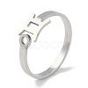 Non-Tarnish Constellations 304 Stainless Steel Open Cuff Ring for Women RJEW-L122-001P-08-1