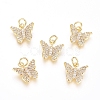 Brass Micro Pave Cubic Zirconia Pendants ZIRC-G166-30G-1