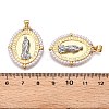 Brass with ABS Imitation Pearl Pendants KK-T070-16G-03-3