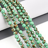 Synthetic Gold Line Turquoise Beads Strands G-A255-A03-04B-1