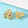 Brass Micro Pave Cubic Zirconia Stud Earrings EJEW-F400-03B-G-4