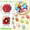 50Pcs 5 Colors UV Plating Opaque Acrylic Beads OACR-FS0002-87-3