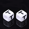 Acrylic Horizontal Hole Letter Beads X-PL37C9129-T-2