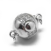 Rhodium Plated 925 Sterling Silver Box Clasps STER-L057-008C-2