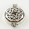 Rack Plating Hollow Brass Diffuser Locket Pendants KK-S666-AS-1