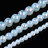 Electroplate Imitation Jade Glass Beads Strands GLAA-T032-J4mm-AB02-4